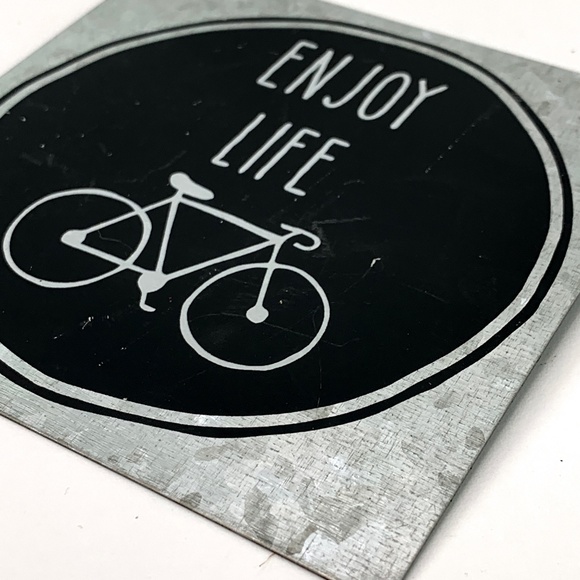 Galvanized Metal Hanging Plaque Enjoy Life - Picture 4 of 8